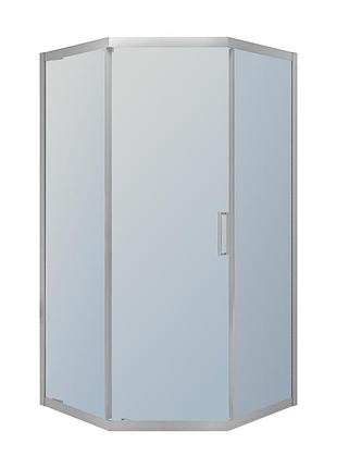 Scala душова кабіна п'ятикутна 90*90*195см, однодверна, профіль сатін, скло тоноване