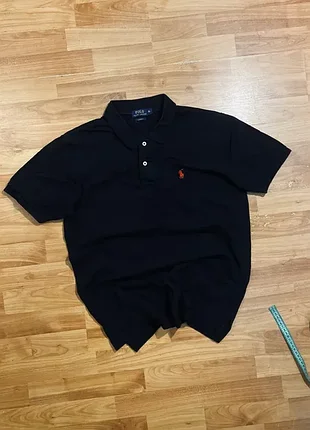 (м) polo ralph lauren чернaя футболка поло prl черная хлопок