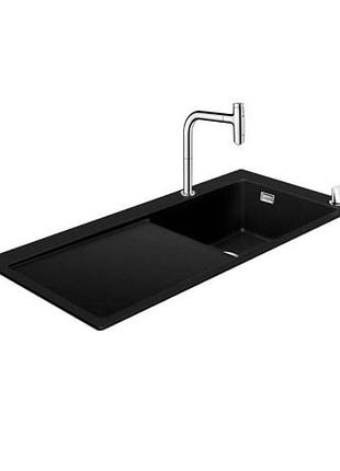 C51--f450-08 кухонний комплект 450 select, мийка ввбудована зi змiшувачем, одноважiльним, з сушаркою для посуда злiва, хром