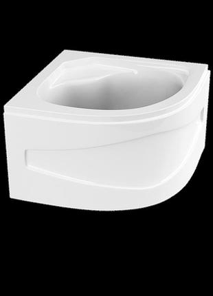 Піддон для душової кабіни rozzy jenori 90x90x45см напівкруглий акриловий із сифоном білий 90rz814