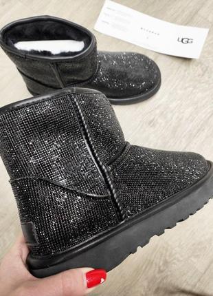 Женские угги сваровски черные стразы ugg australia3 фото