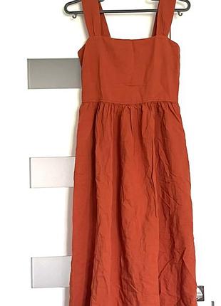 Сарафан морквяний з льоном uniqlo