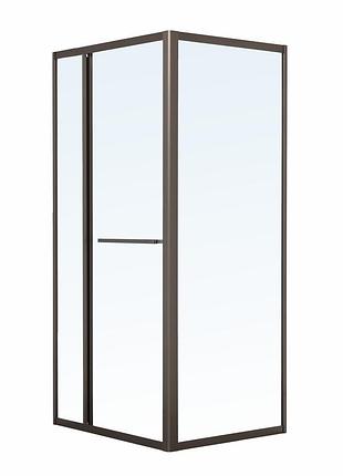 Cruze душова кабіна 90*90*200см, тип дверей come in, профіль збройовий метал, прозоре скло