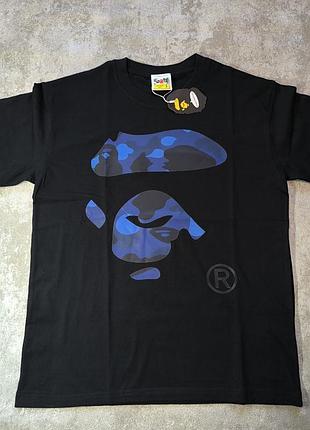 Чоловіча футболка bape з камуфляжним принтом, чорна
