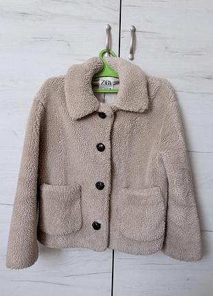 Шубка штучна бежева жіноча zara