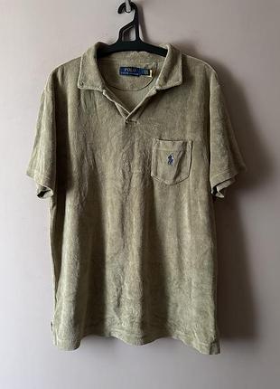Футболка polo ralph lauren cotton terry polo coastal beige