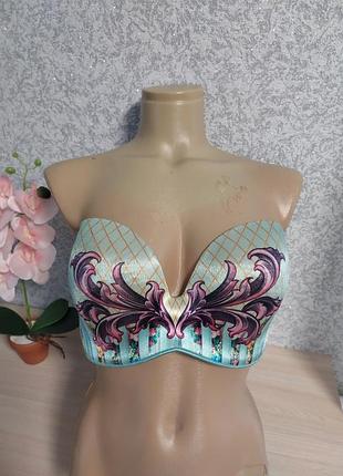 Бюстгальтер корсет wonderbra бірюзовий з квітковим принтом.