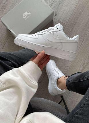 Белые кроссовки унисекс nike air force 1 low classic white х найк эйр форс 43