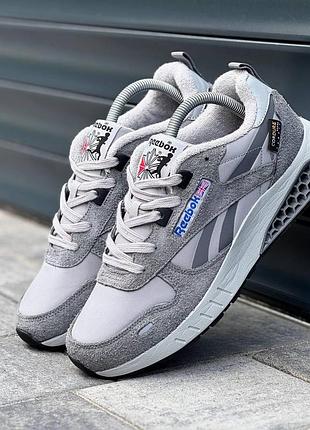 Чоловічі сірі кросівки reebok classic leather hexalite cordura grey х рибок 43