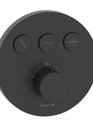 Смеситель скрытого монтажа imprese kucera черный латунь 165x165мм f04603410ag