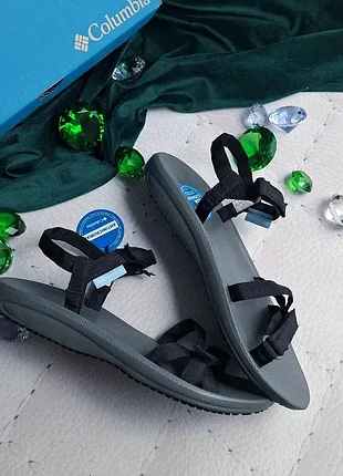Sale!! columbia оригінал чорні спортивні трекінгові сандалії босоніжки на липучках