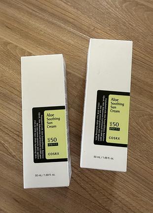 Cosrx - aloe soothing sun cream - зволожувальний крем із сонцезахисним фільтром spf 50+/pa+++ - 50ml