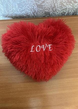 Мʼяка іграшка серце подушка love для закоханих декоративна 26 см