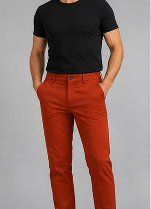 Брюки rafla 50 унисекс по бирке men терракотовые chino smart casual прямые l xl