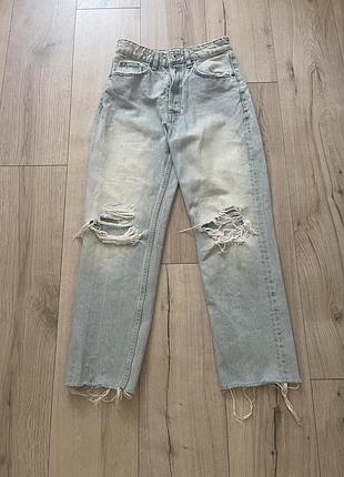 Блакитні жіночі джинси zara