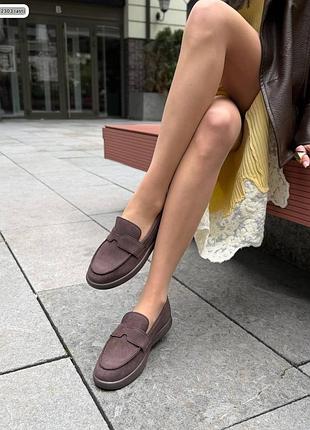 Накладной платеж ❤ натуральные шоколадные кожаные замшевые лоферы