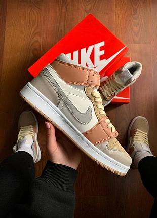 Кросівки жіночі  air  retro 1 beige & silver & white