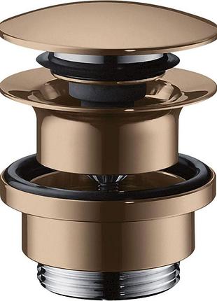 Донный клапан для умывальников с переливом axor push-open, polished red gold (51300300)