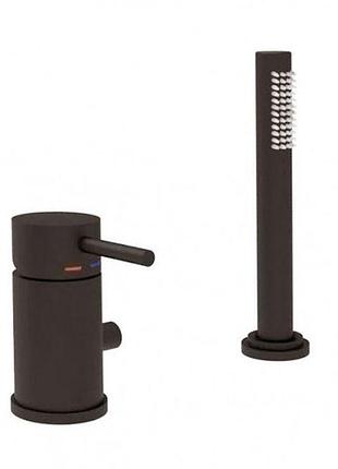 Смеситель на борт ванной paffoni light max flow, brushed black nickel (lig048nknsp)
