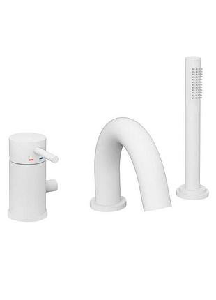 Смеситель для ванны paffoni light max flow встраиваемый на три отверстия, белый (lig047bo)
