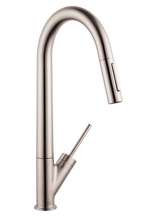 Смеситель для кухни axor starck 110/150 с вытяжным душем, хром (10821800)