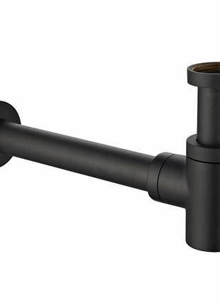 Сифон для умывальника paffoni light, черный матовый (zacc240no)