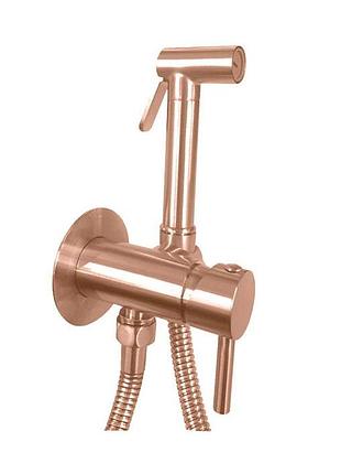 Гигиенический душ со смесителем paffoni tweet round mix, brushed copper (zdup110rmsp)