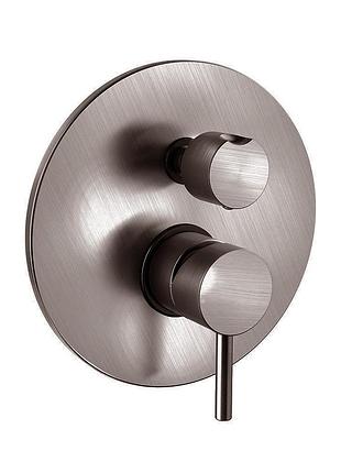 Смеситель для ванны/душа paffoni light, на 2 выхода, brushed black chrome (lig018nknsp)
