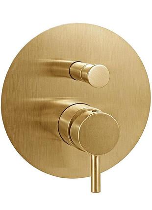 Смеситель для душа paffoni light, на 2 выхода, brushed honey gold (lig015hgsp)