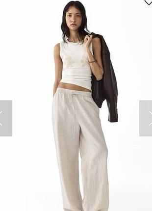 Льняні брюки h&m