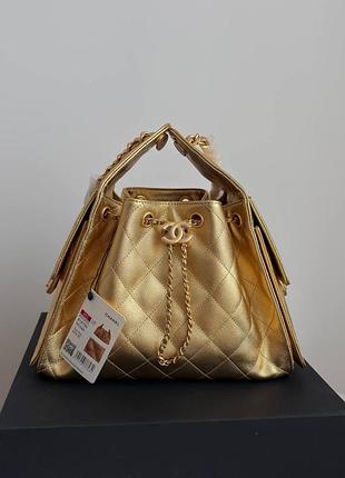 Жіноча сумочка ch@nel hobo gold