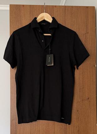 Чорна чоловіча футболка поло massimo dutti