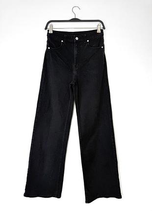 Черные широкие джинсы h&amp;m wide leg
