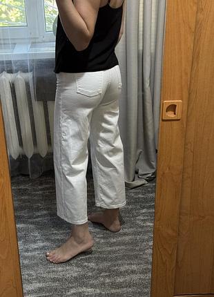 Білі джинси кюлоти zara 36р wide leg