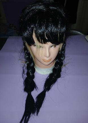 Карнавальный парик уэнсдей аддамс (wednesday addams)