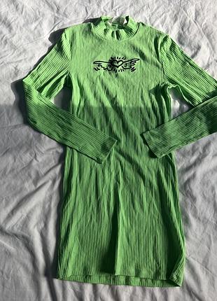 Новое платье зеленого цвета h&amp;m, размер s, 96% cotton