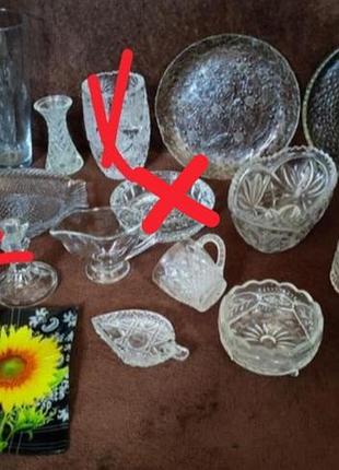 Хрусталь , стекло разные вазочки , бочонки , салатник , соусник ,  ладья  , вазы и т д