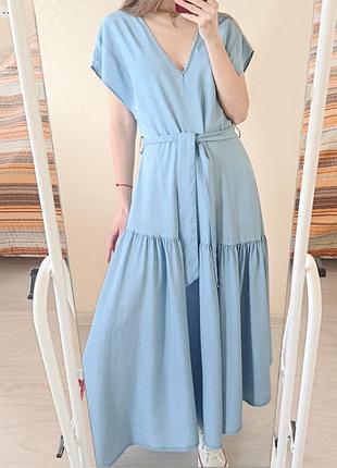 Асимметричное платье миди zara