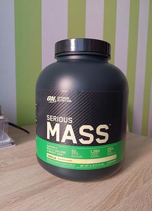Гейнер optimum nutrition serious mass ваніль 2.72 кг (оригінал)