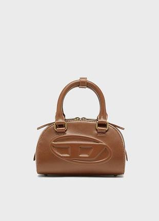 Сумка diesel 1dr boston mini brown 100% leather