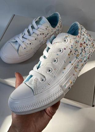 Кеди converse all star на дівчинку кросівки літні текстильні білі