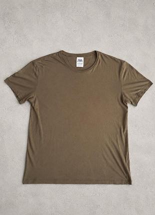 Футболка чоловіча zara deluxe коричнева,розмір m,l