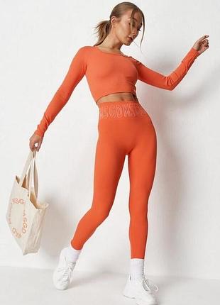 Спортивний костюм missguided топ з довгими рукавами та легінси р. s