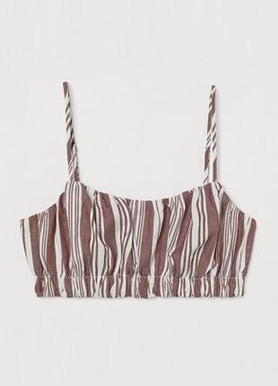 Топ h&m xs, бело коричневый