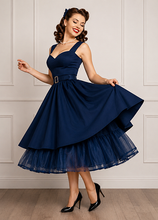 Длинный пышный миди подъюбник из фатина ретро винтаж pin up пен ап
