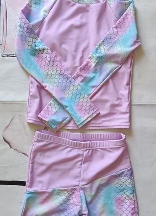Фирменный солнцезащитный купальник для девочек shein 8 лет.