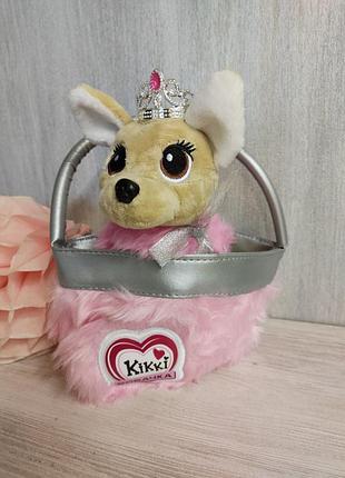 Собачка кикки в меховой сумочке музыкальная chi-chi love