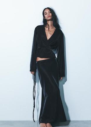 Оксамитова довга спідниця zara р.s-м