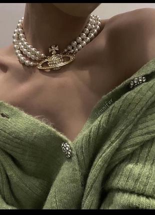 Стильна підвіска з перлинами westwood