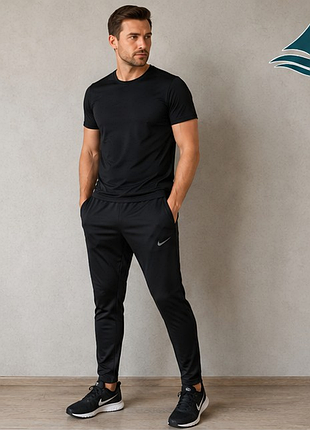 Оригинальные спортивные штаны nike dri-fit черные беговые тренировочные m 48–50